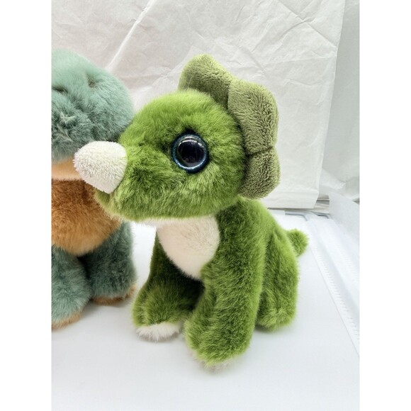 Set of 3 Adventure Planet 8" Baby Dinosaurs Green & Pink Plush Stuffed Animals - Picture 8 of 12